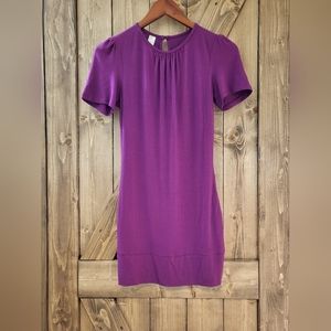 FRENZII JERSEY SHORT SLEEVE ROUND NECK MINI DRESS SIZE XS BURGUNDY